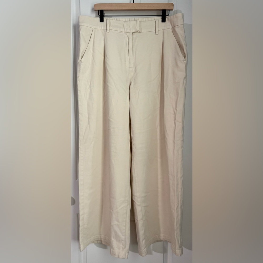 American Eagle Outfitters Cream Wide-Leg Pants